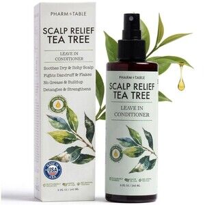 Pharm Table Tea Tree Scalp Relief 8 oz Leave-In Itchy Scalp Dandruff Detangler
